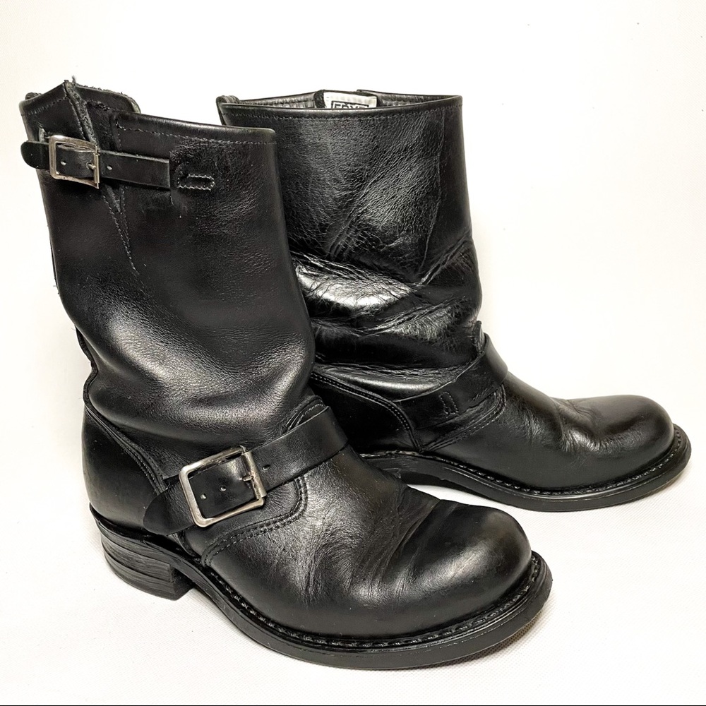 Frye Veronica Black Italian Leather Short Boots Women’s